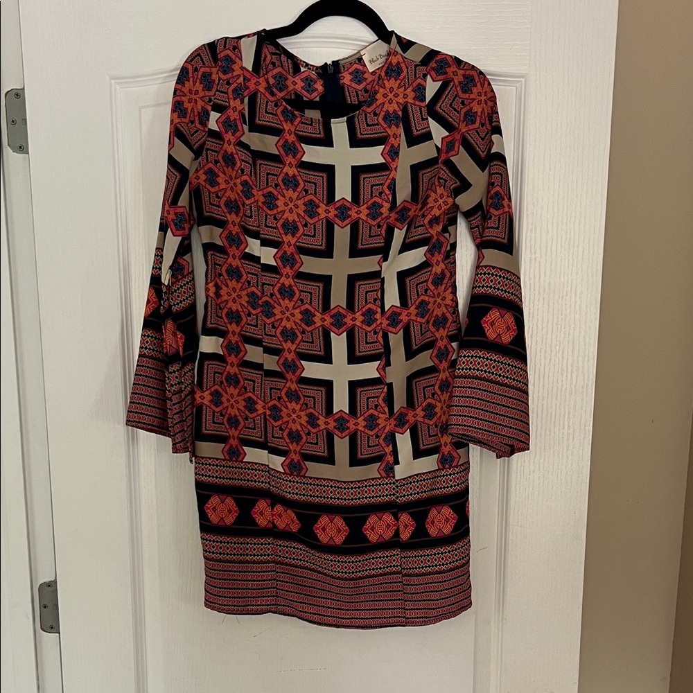 Shop Hope’s Geometric Patterned Dress - Red and Black